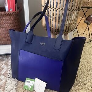 Kate Spade Navy and Cobalt Tote